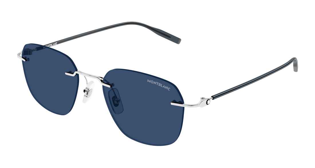 Lunettes de soleil montblanc mb0430s 003 plateado rectangular / squared masculino taille 53mm - Vue principale