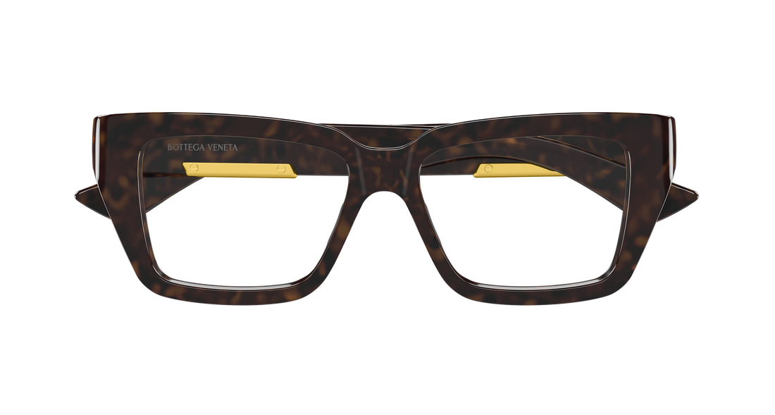 Prescription glasses bottega veneta bv1455o 002 havana rectangular / squared femenino size 52mm - Detailed view