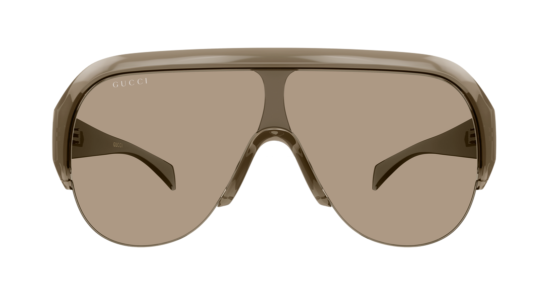 Occhiali da sole gucci gg2023s 005 marron mask femenino taglia 99mm - Vista dettagliata