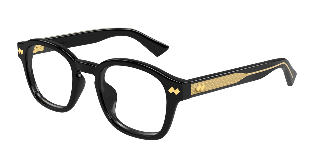 Prescription glasses bottega veneta bv1445oa 001 negro round/oval/panthos unisex size 51mm - Main view