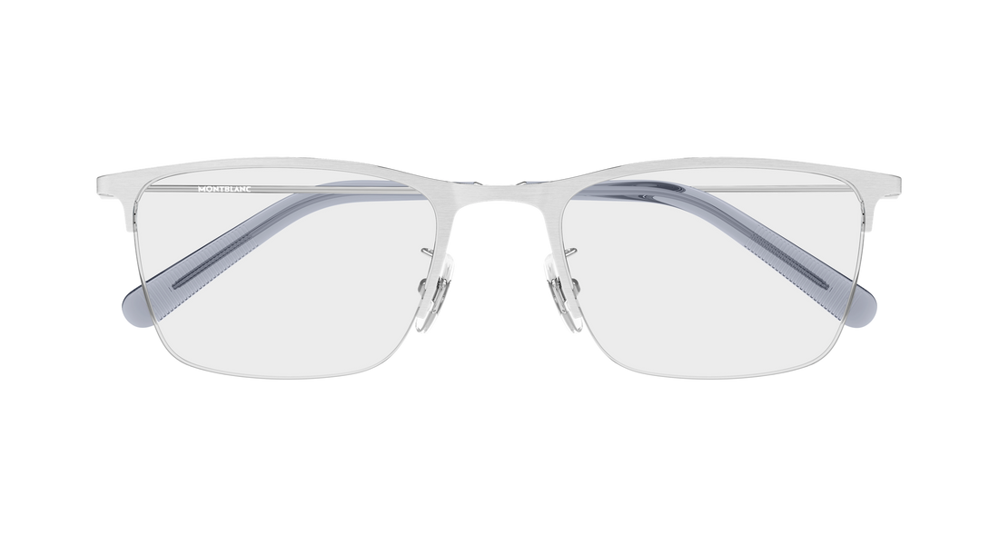Lunettes de vue montblanc mb0502ol 002 plateado rectangular / squared masculino taille 53mm - Vue détaillée