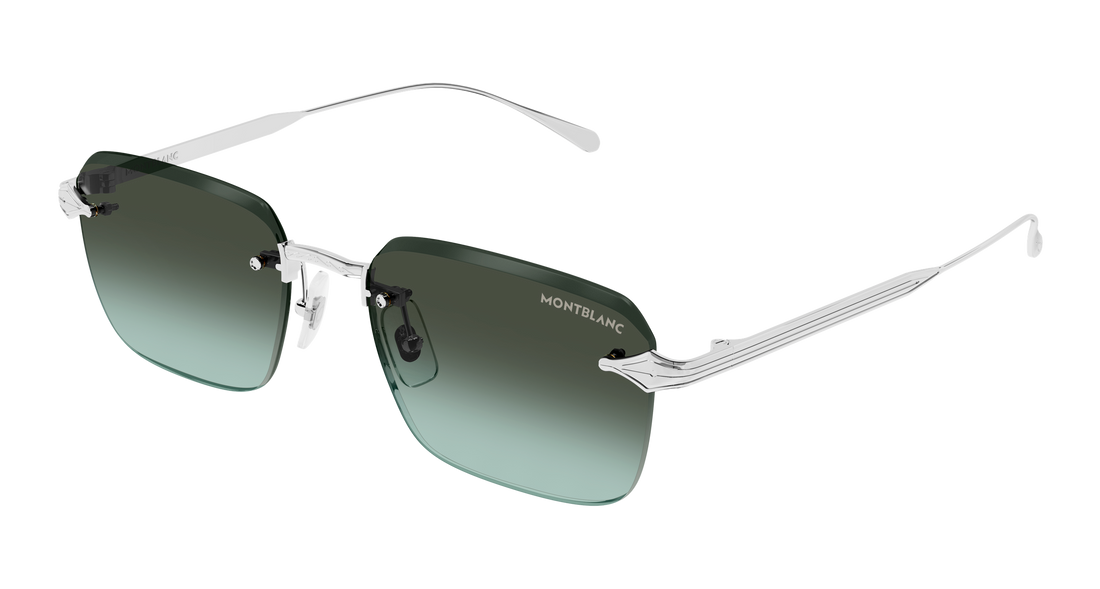 Sonnenbrillen montblanc mb0456s 005 plateado rectangular / squared masculino größe 54mm - Hauptansicht