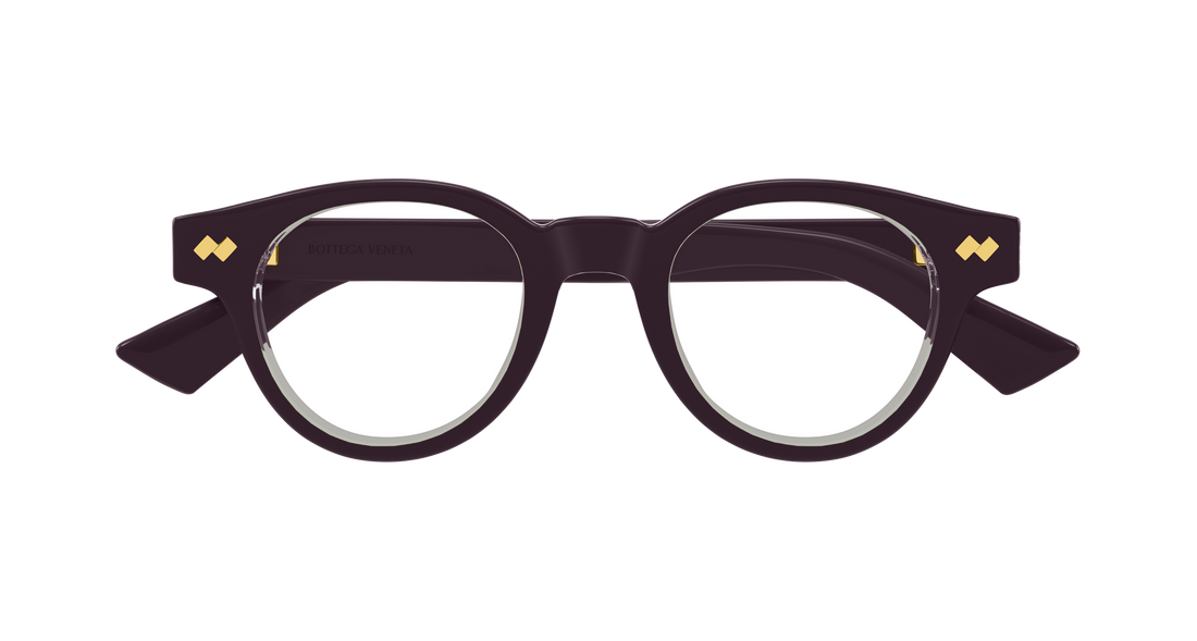 Prescription glasses bottega veneta bv1443o 004 violeta round/oval/panthos unisex size 45mm - Detailed view