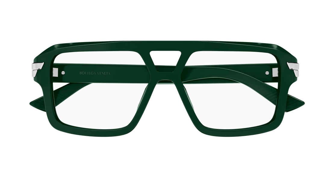 Lunettes de vue bottega veneta bv1491o 005 verde pilot/navigator unisex taille 54mm - Vue détaillée