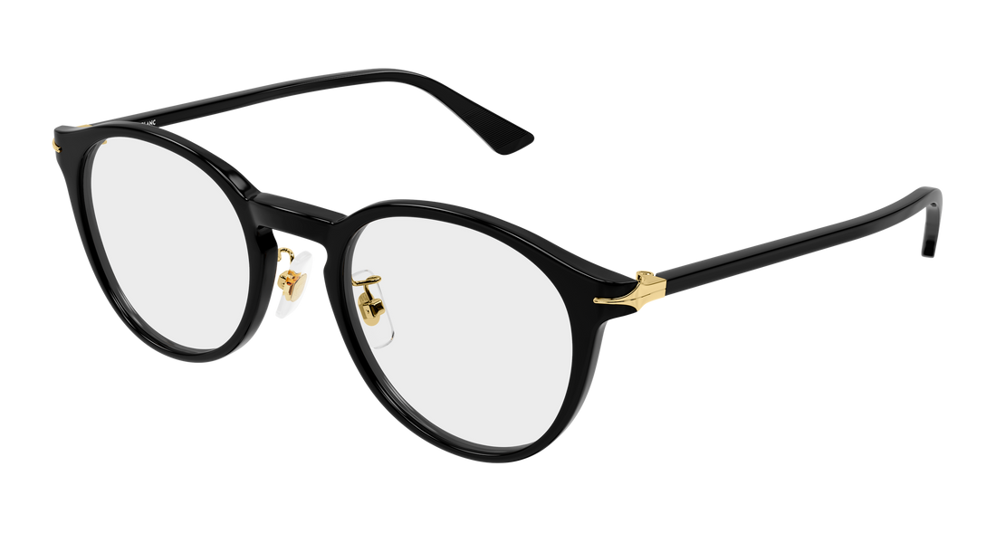 Brillen montblanc mb0530oa 001 negro round/oval/panthos masculino größe 50mm - Hauptansicht