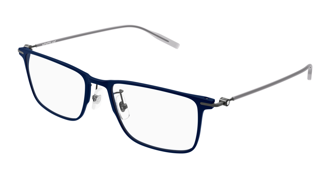 Brillen montblanc mb0506ol 004 azul rectangular / squared masculino größe 56mm - Hauptansicht