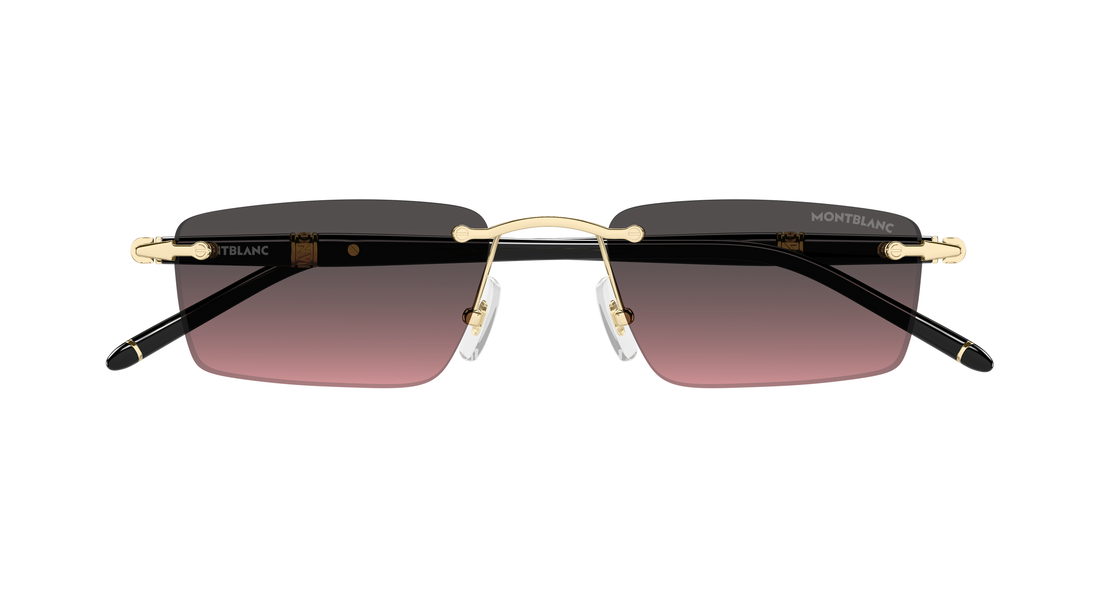 Lunettes de soleil montblanc mb0484s 003 dorado rectangular / squared masculino taille 54mm - Vue détaillée