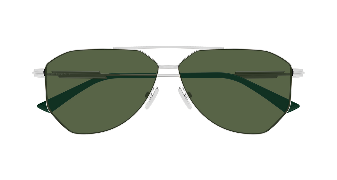 Lunettes de soleil bottega veneta bv1508s 004 plateado pilot/navigator unisex taille 60mm - Vue détaillée
