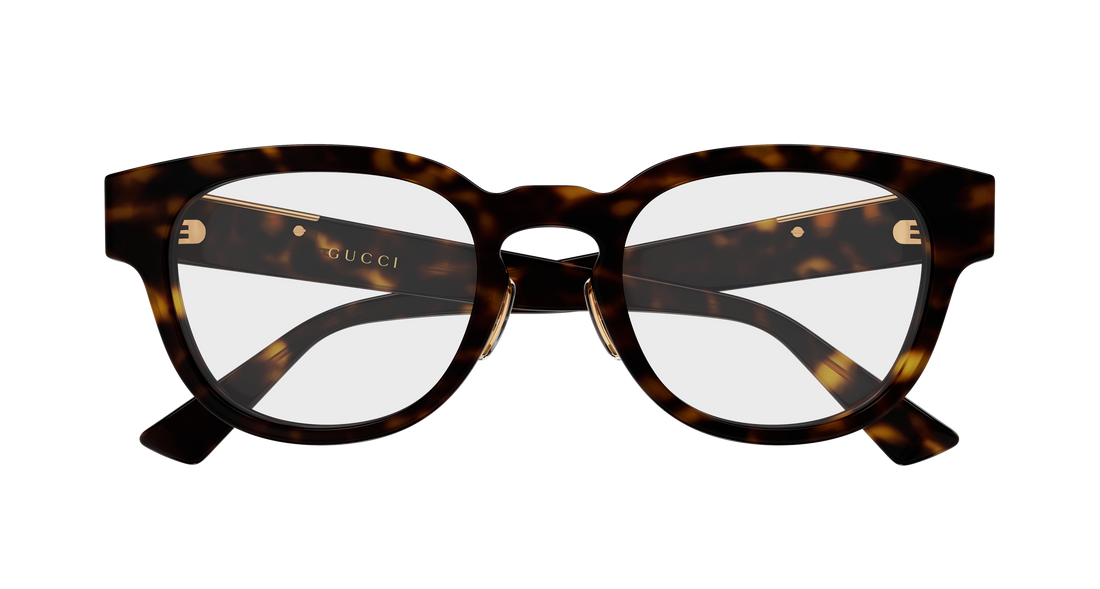Lunettes de vue gucci gg2263oj 002 havana round/oval/panthos masculino taille 50mm - Vue détaillée