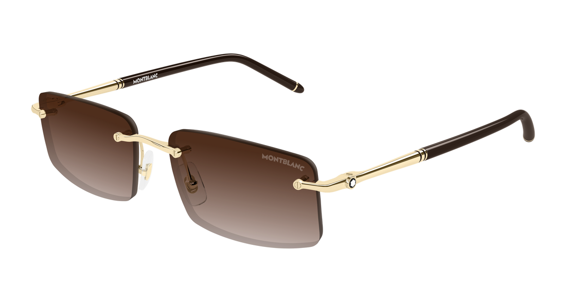 Lunettes de soleil montblanc mb0443s 008 dorado rectangular / squared masculino taille 56mm - Vue principale