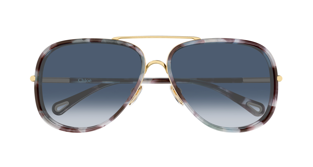 Lunettes de soleil chloé ch0382s 001 dorado pilot/navigator femenino taille 60mm - Vue détaillée
