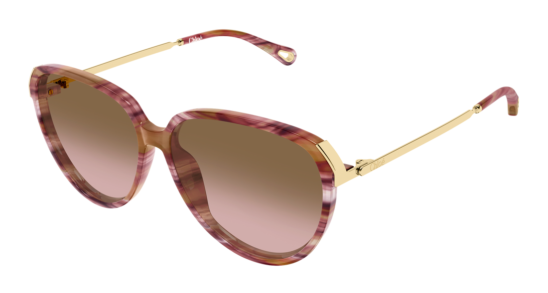 Lunettes de soleil chloé ch0406s 002 havana round/oval/panthos femenino taille 59mm - Vue principale