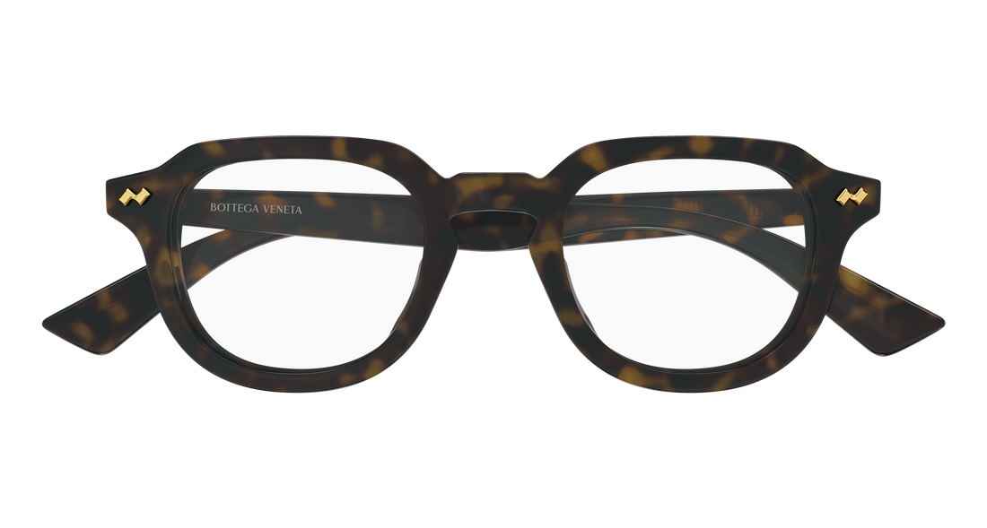 Lunettes de vue bottega veneta bv1505o 006 havana round/oval/panthos masculino taille 48mm - Vue détaillée