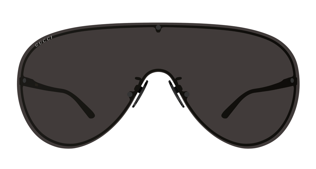 Lunettes de soleil gucci gg2271sa 001 negro shield femenino taille 99mm - Vue détaillée