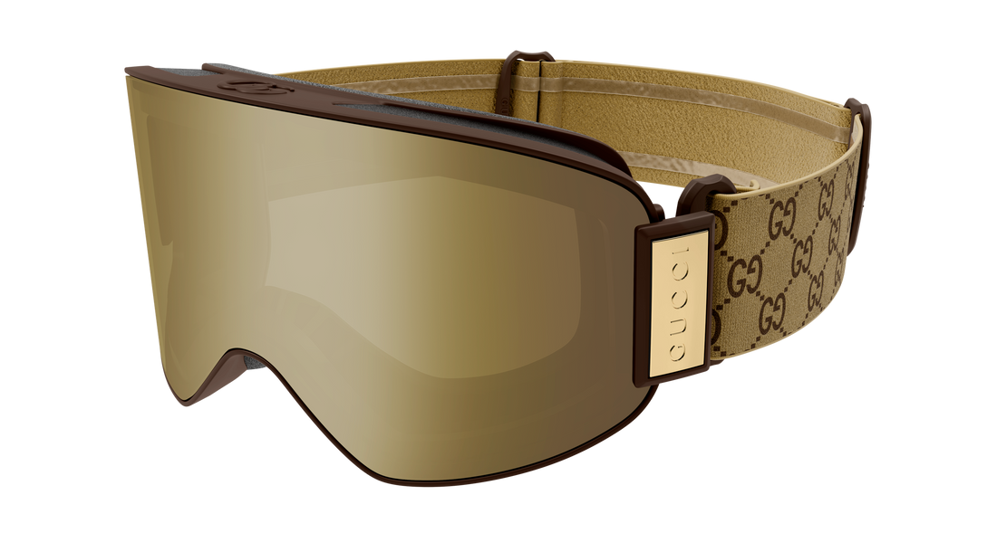 Lunettes de soleil gucci gg1974s 004 marron shield unisex taille 99mm - Vue principale