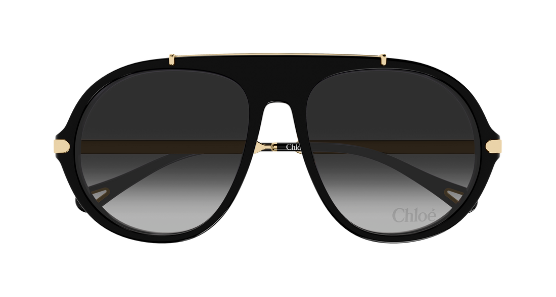 Lunettes de soleil chloé ch0357s 001 negro round/oval/panthos femenino taille 58mm - Vue détaillée