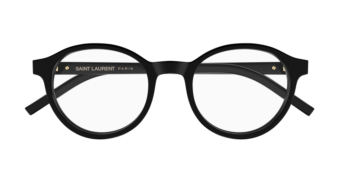 Gafas graduadas saint laurent sl m163 001 negro round/oval/panthos unisex talla 50mm - Vista de detalle
