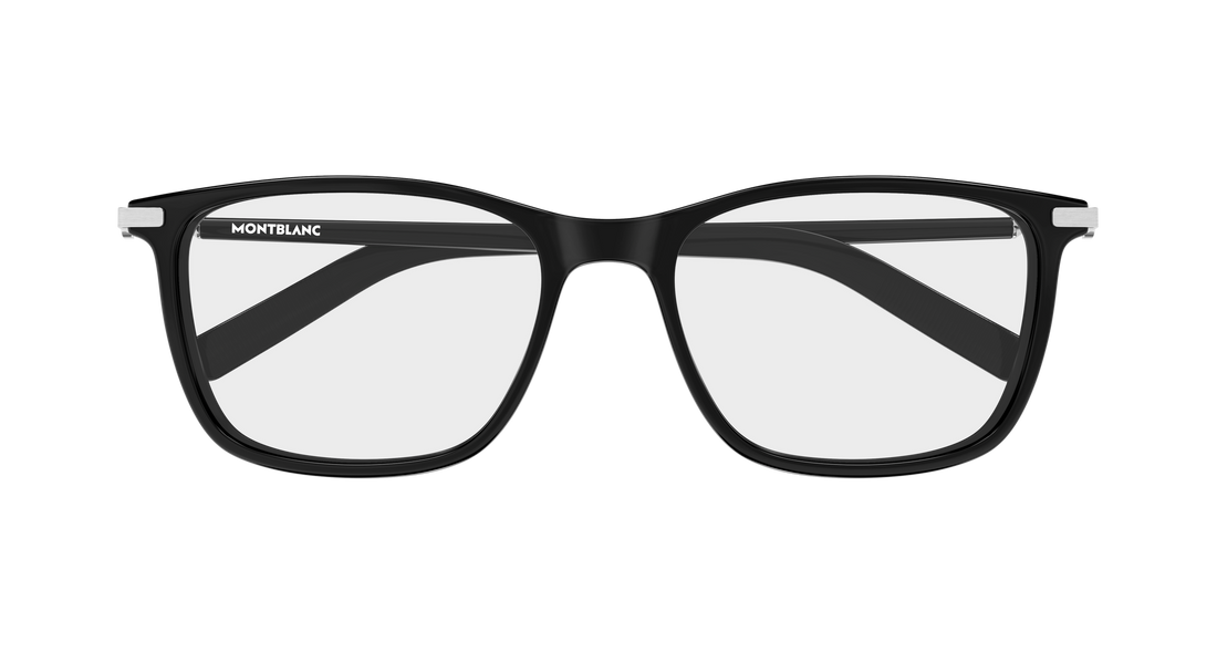 Lunettes de vue montblanc mb0501ol 001 negro rectangular / squared masculino taille 55mm - Vue détaillée