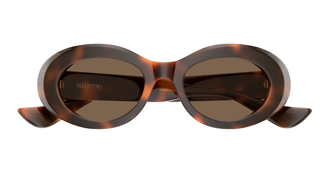 Lunettes de soleil valentino vg0057s 003 havana round/oval/panthos femenino taille 50mm - Vue détaillée