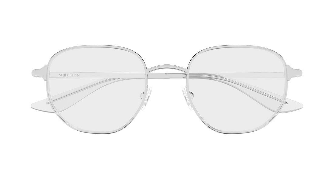 Brillen alexander mcqueen am0590o 001 plateado round/oval/panthos unisex größe 50mm - Detailansicht