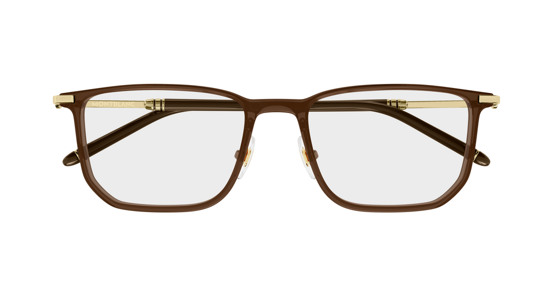 Brillen montblanc mb0523o 004 marron rectangular / squared masculino größe 54mm - Detailansicht