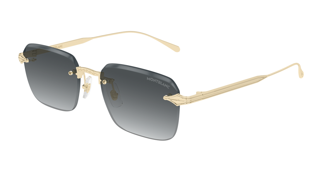 Sunglasses montblanc mb0456s 001 dorado rectangular / squared masculino size 54mm - Main view