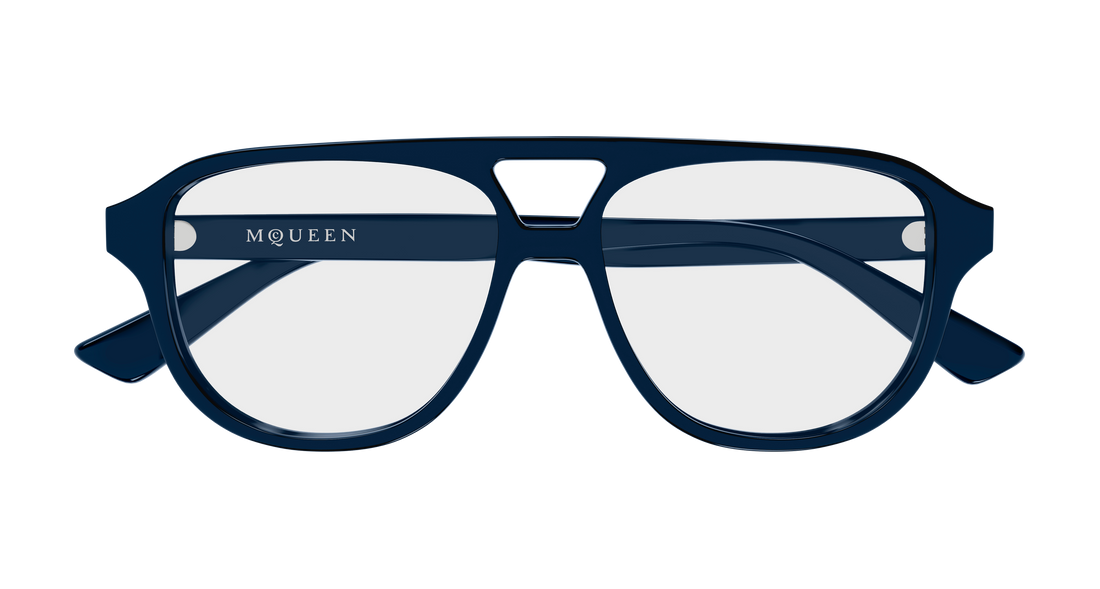 Brillen alexander mcqueen am0574o 003 azul pilot/navigator unisex größe 54mm - Detailansicht
