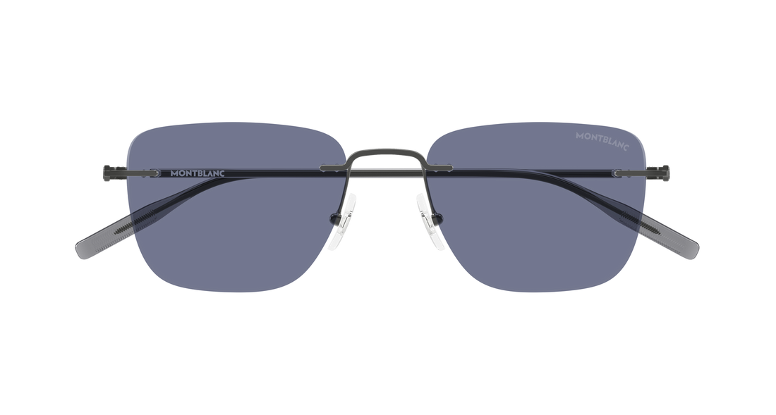 Lunettes de soleil montblanc mb0470s 004 plateado rectangular / squared masculino taille 54mm - Vue détaillée