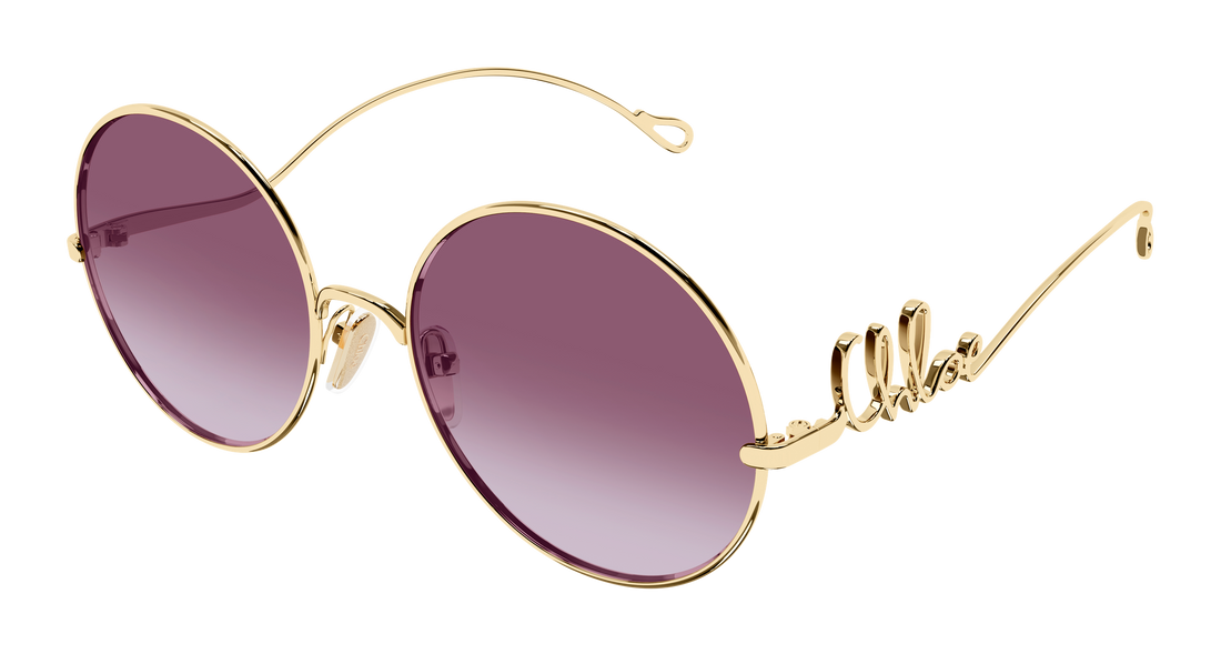 Gafas de sol chloé ch0372s 002 dorado round/oval/panthos femenino talla 56mm - Vista principal
