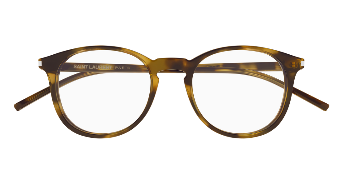 Lunettes de vue saint laurent sl 106 029 havana round/oval/panthos masculino taille 50mm - Vue détaillée
