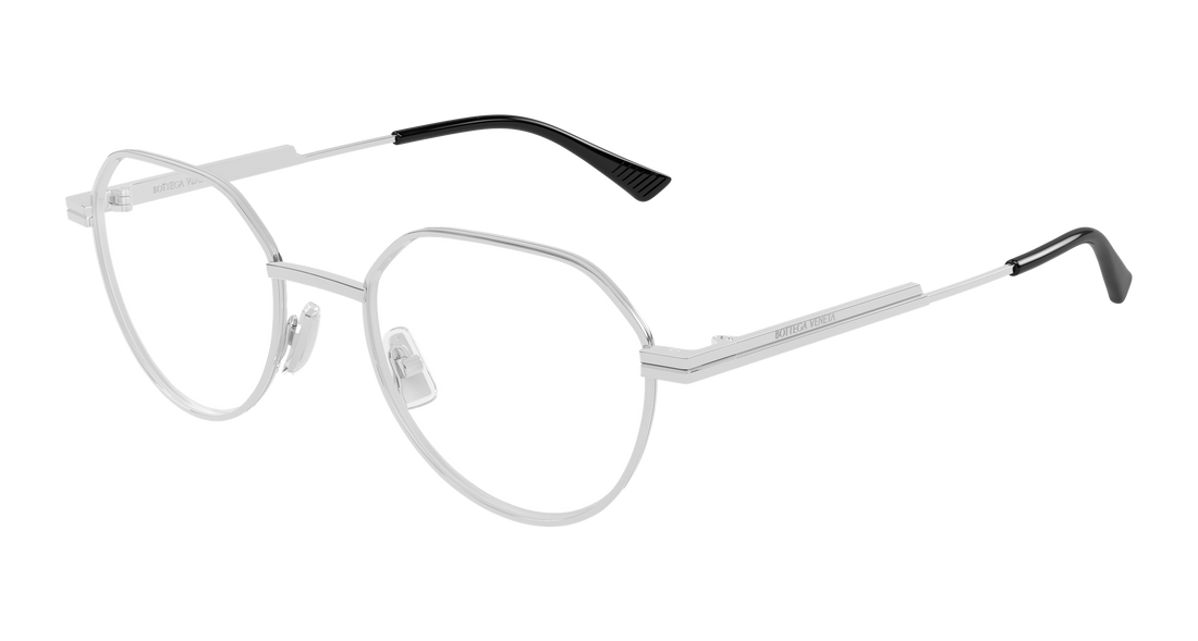 Prescription glasses bottega veneta bv1468o 002 plateado round/oval/panthos unisex size 51mm - Main view