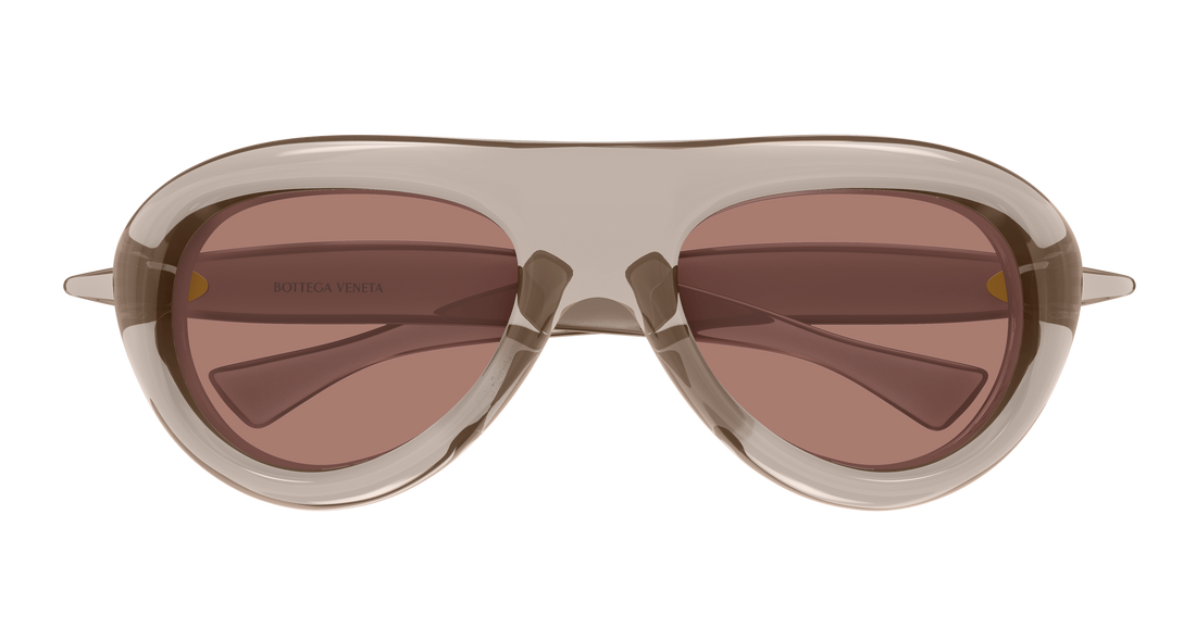 Lunettes de soleil bottega veneta bv1483s 004 marron round/oval/panthos unisex taille 54mm - Vue détaillée