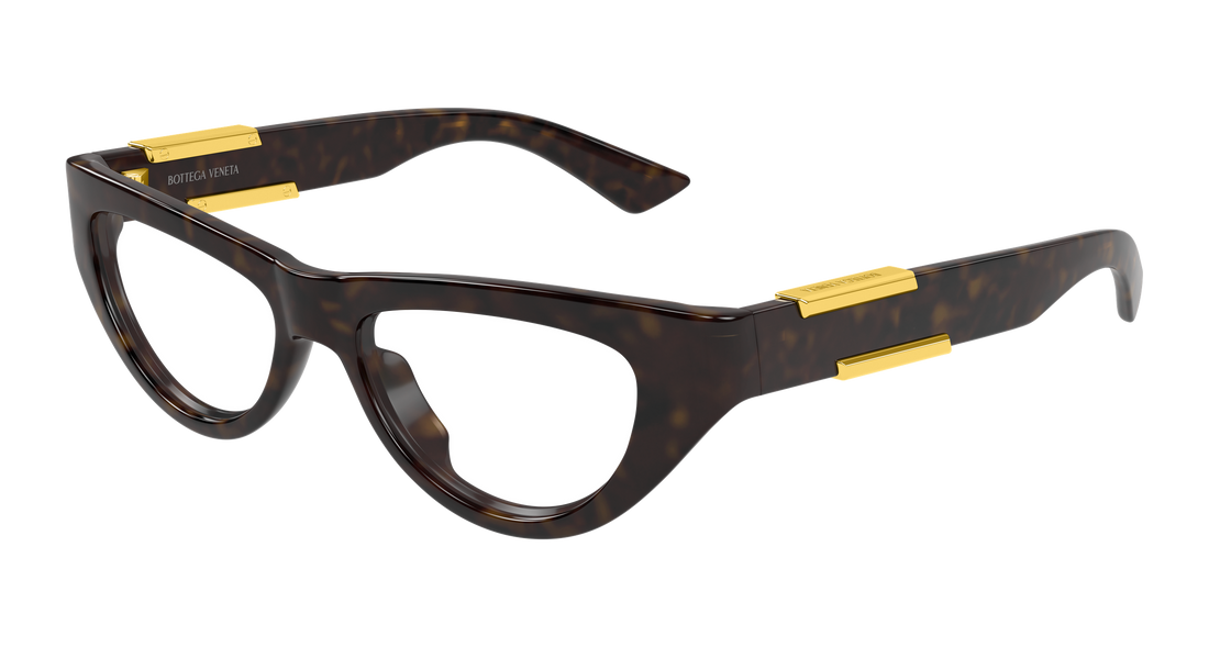 Prescription glasses bottega veneta bv1454o 002 havana cat eye femenino size 51mm - Main view