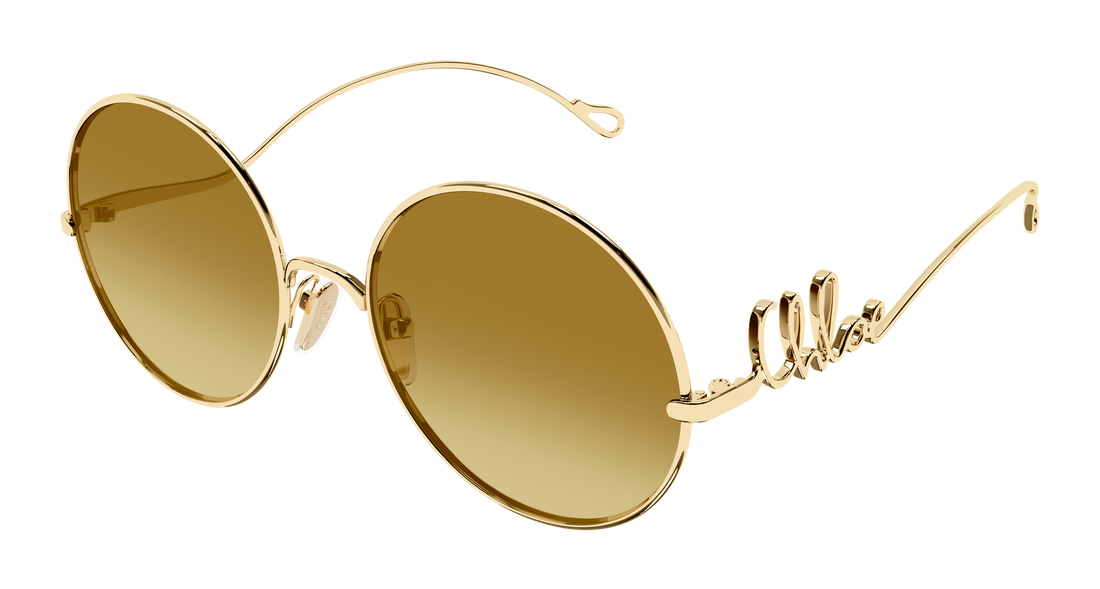 Gafas de sol chloé ch0372s 003 dorado round/oval/panthos femenino talla 56mm - Vista principal