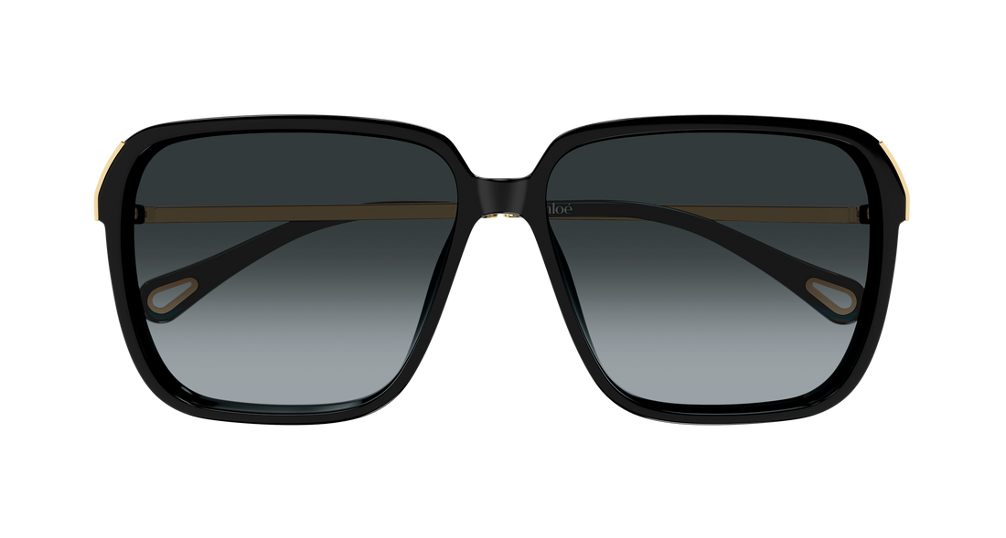 Lunettes de soleil chloé ch0405s 001 negro rectangular / squared femenino taille 59mm - Vue détaillée