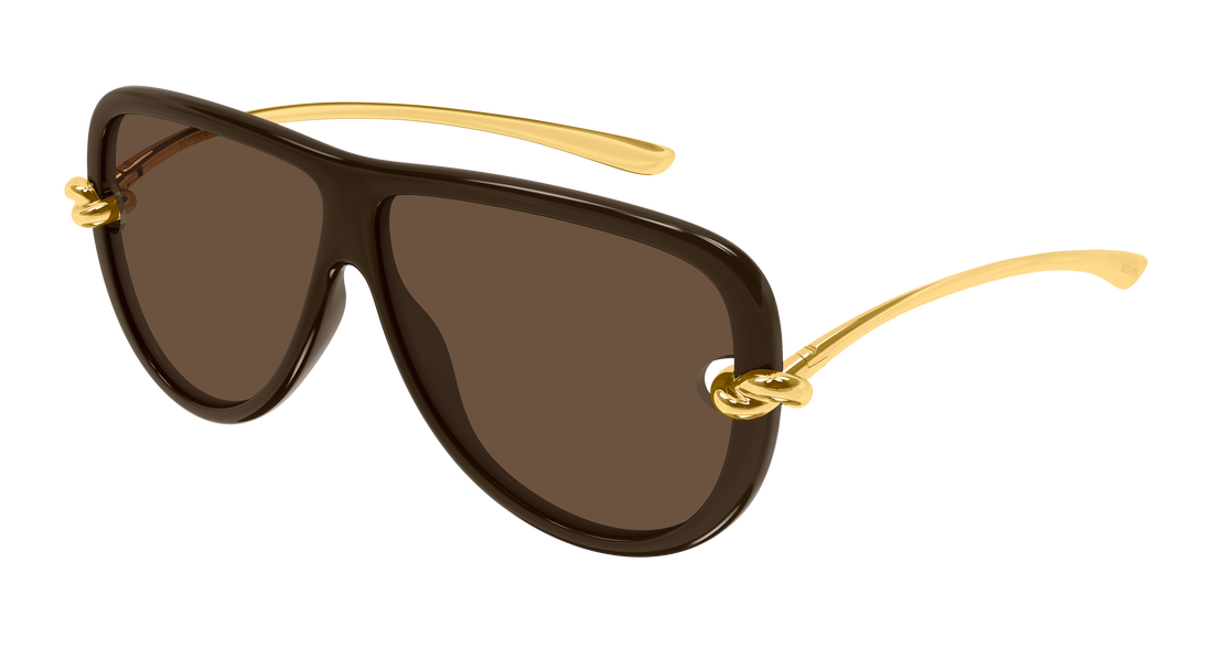 Lunettes de soleil bottega veneta bv1513s 003 marron pilot/navigator unisex taille 61mm - Vue principale