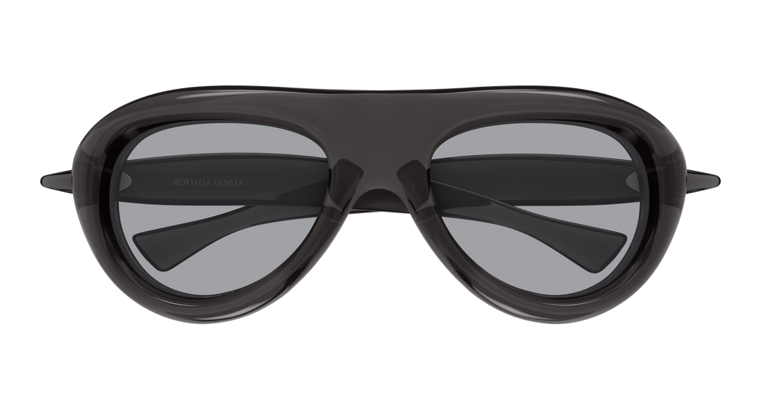 Lunettes de soleil bottega veneta bv1483s 003 gris round/oval/panthos unisex taille 54mm - Vue détaillée