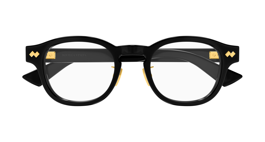 Lunettes de vue bottega veneta bv1518oa 001 negro round/oval/panthos unisex taille 49mm - Vue détaillée