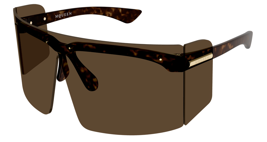 Sonnenbrillen alexander mcqueen am0594s 002 havana shield unisex größe 99mm - Hauptansicht