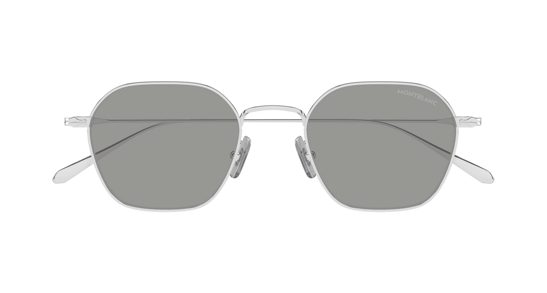 Sunglasses montblanc mb0472s 002 plateado geometrical/directional masculino size 50mm - Detailed view