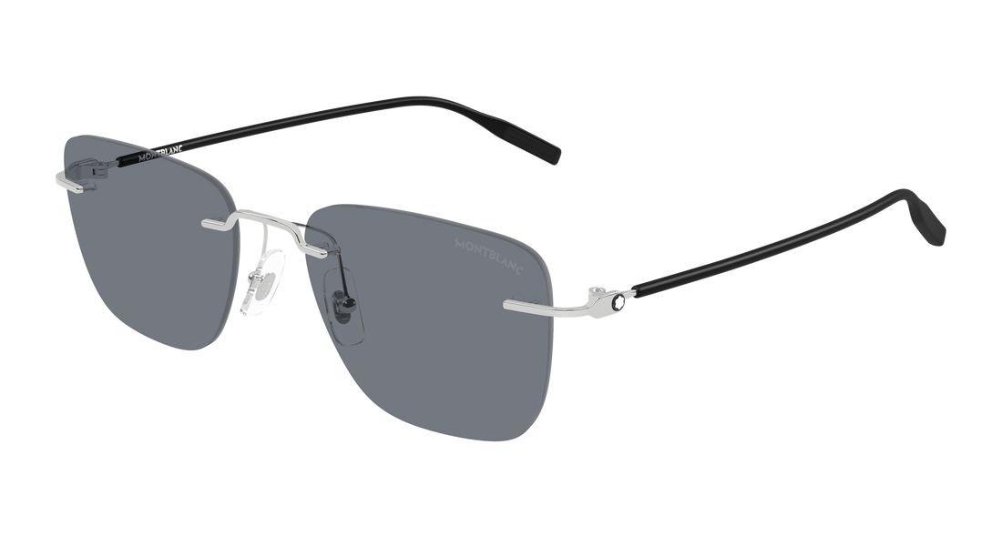 Lunettes de soleil montblanc mb0470s 002 plateado rectangular / squared masculino taille 54mm - Vue principale