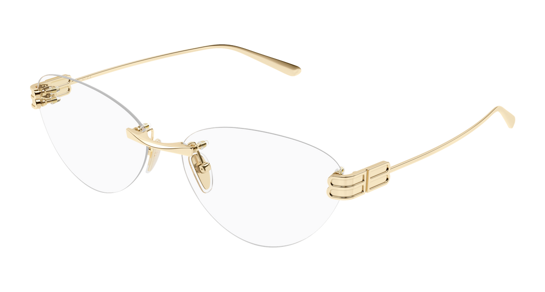 Prescription glasses balenciaga bb0489o 004 dorado cat eye femenino size 61mm - Main view