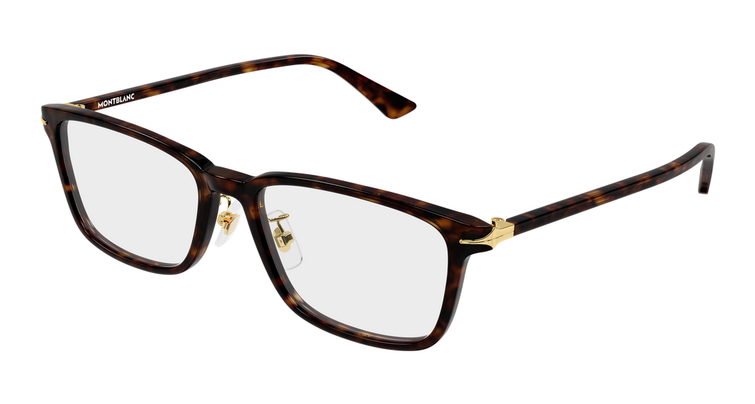 Brillen montblanc mb0531oa 002 havana rectangular / squared masculino größe 54mm - Hauptansicht