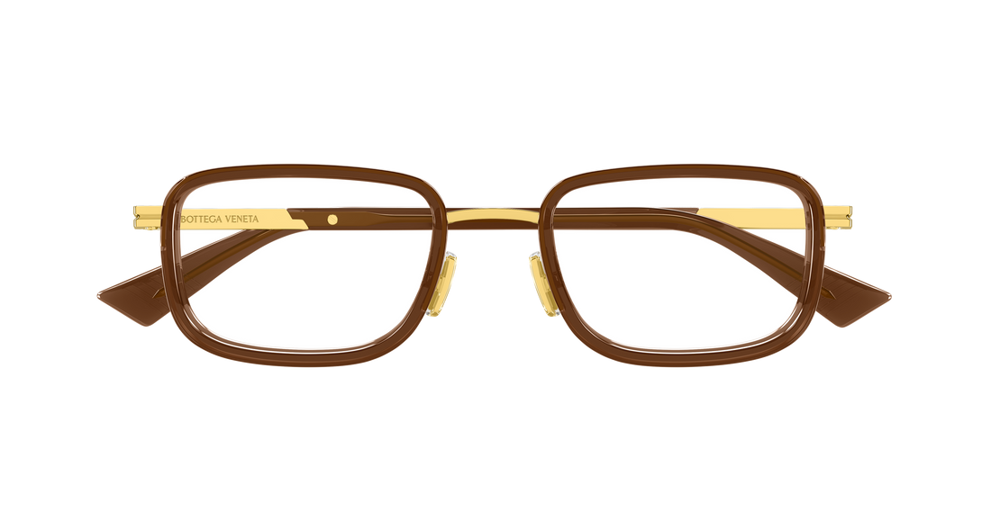 Prescription glasses bottega veneta bv1464o 007 dorado rectangular / squared masculino size 53mm - Detailed view