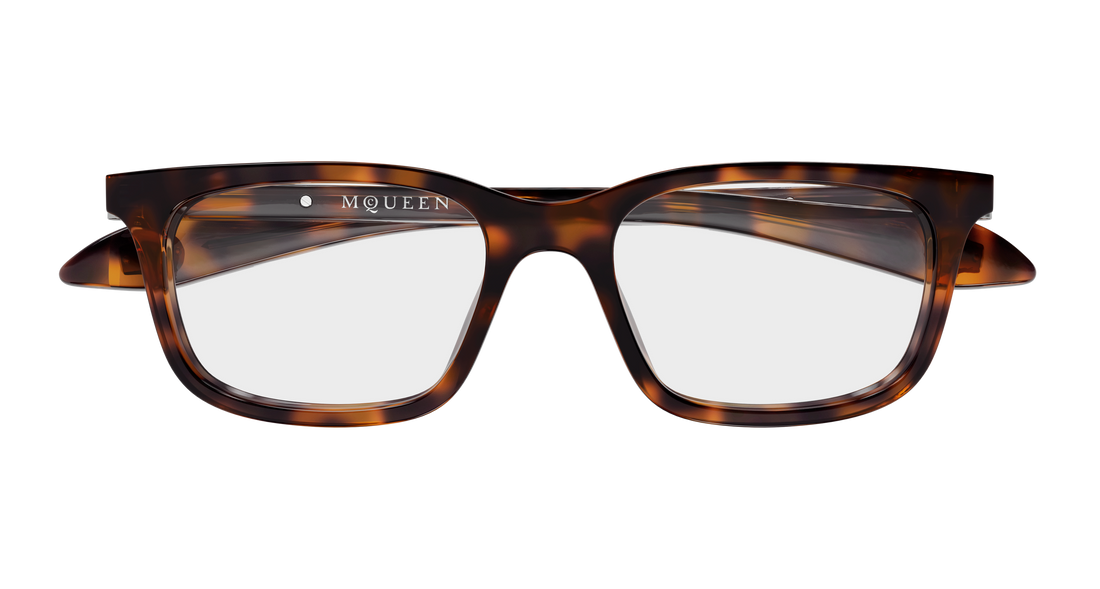 Brillen alexander mcqueen am0587o 002 havana rectangular / squared masculino größe 53mm - Detailansicht