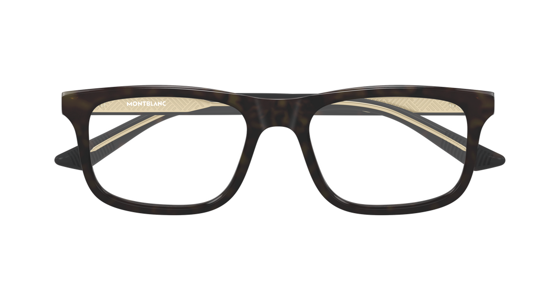 Occhiali da vista montblanc mb0457o 008 havana rectangular / squared masculino taglia 57mm - Vista dettagliata