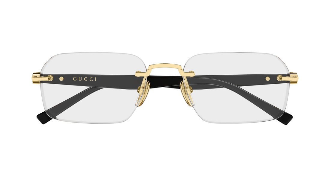 Lunettes de vue gucci gg2260o 001 dorado rectangular / squared masculino taille 55mm - Vue détaillée