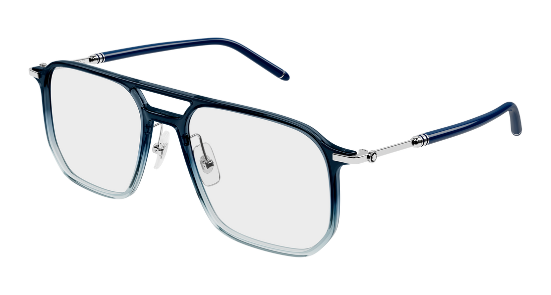 Brillen montblanc mb0522o 005 azul pilot/navigator masculino größe 56mm - Hauptansicht