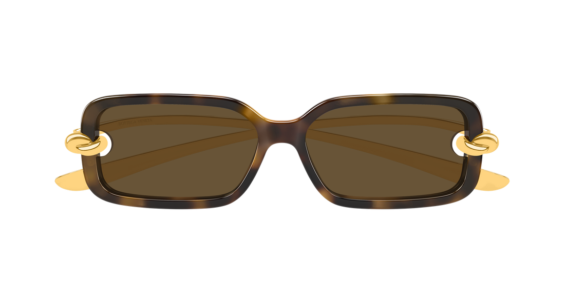 Lunettes de soleil bottega veneta bv1439s 002 havana rectangular / squared femenino taille 56mm - Vue détaillée