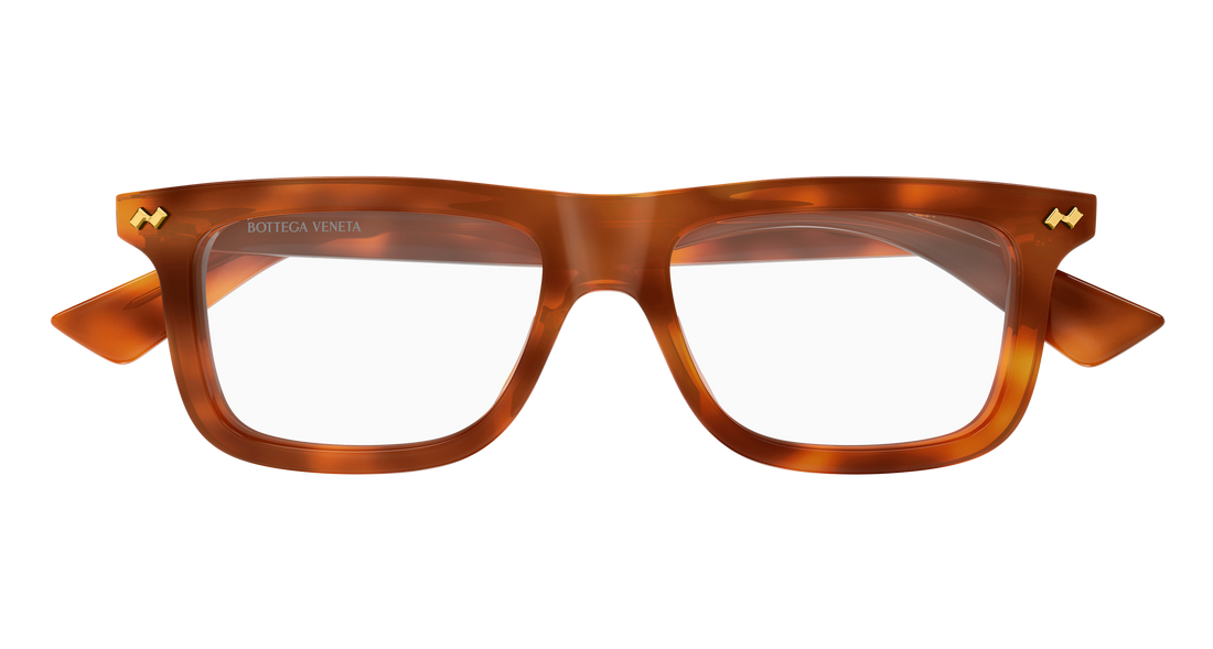 Lunettes de vue bottega veneta bv1506o 002 havana rectangular / squared masculino taille 51mm - Vue détaillée